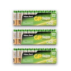 Foto van 3 set van 36 stuks batterijen alkali -manganese alkaline batterijen aaa-batterijen 1.5v