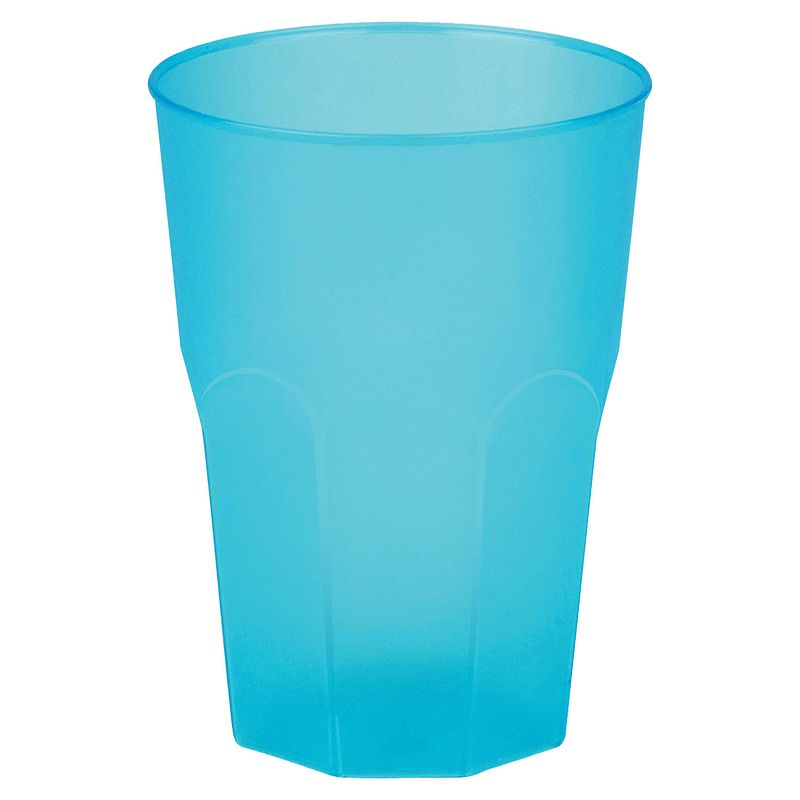 Foto van Santex drinkglazen frosted - turquoisea - 6xa - 420 ml - onbreekbaar kunststof - cocktailglazen - drinkglazen