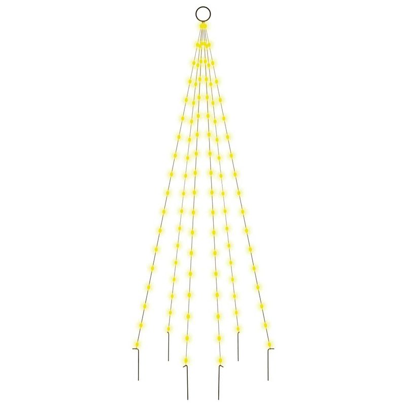 Foto van Vidaxl vlaggenmast kerstboom 108 led'ss warmwit 180 cm