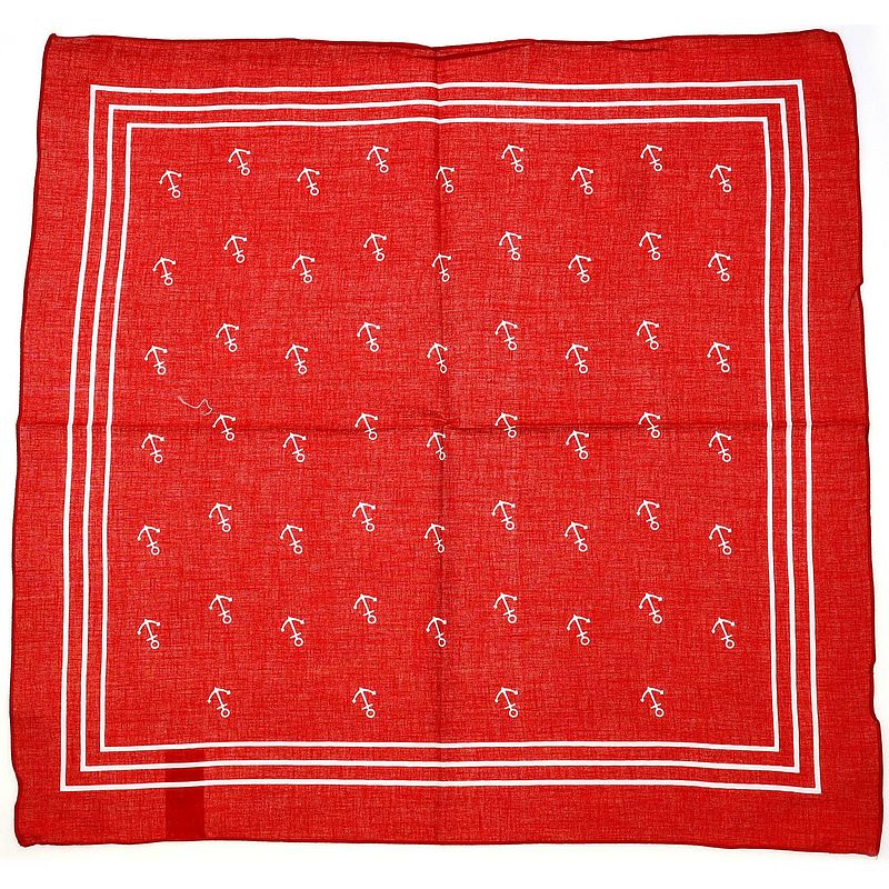 Foto van Matroos/kapitein/piraten zakdoek - rood - met ankers patroon - 55 x 55 cm - verkleedattributen