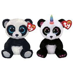 Foto van Ty - knuffel - beanie boo's - bamboo panda & paris panda