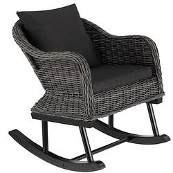 Foto van Tectake® - wicker schommelstoel rovigo - 150kg - grijs