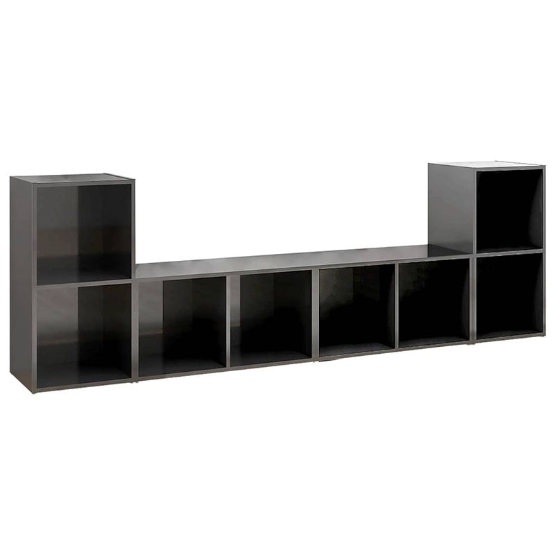 Foto van The living store troubadour tv-meubel - 72 x 35 x 36.5 cm - hoogglans grijs