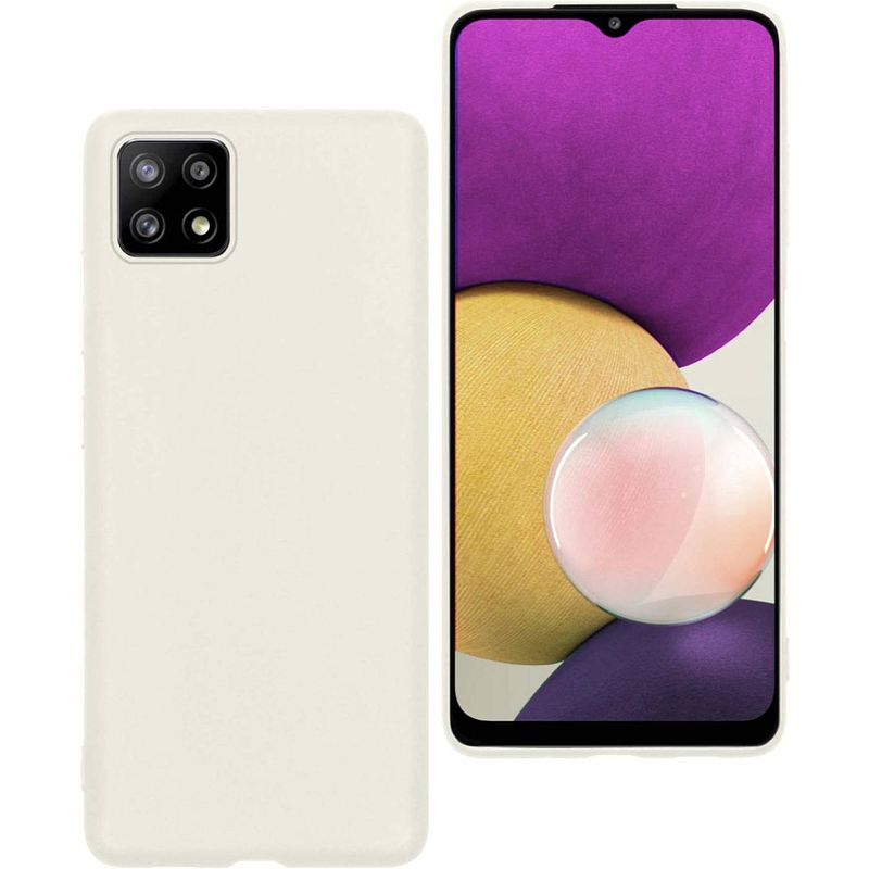 Foto van Basey samsung a22 5g hoesje siliconen - samsung a22 5g case back cover silicone - samsung a22 5g hoes siliconen - wit