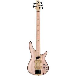 Foto van Ibanez sr5fmdx2 premium natural low gloss 5-snarige elektrische basgitaar met gigbag