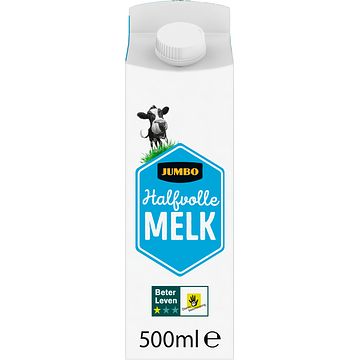Foto van Jumbo halfvolle melk met 1 ster beter leven keurmerk 500ml
