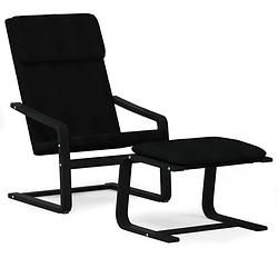 Foto van Vidaxl relaxstoel met voetenbank stof zwart