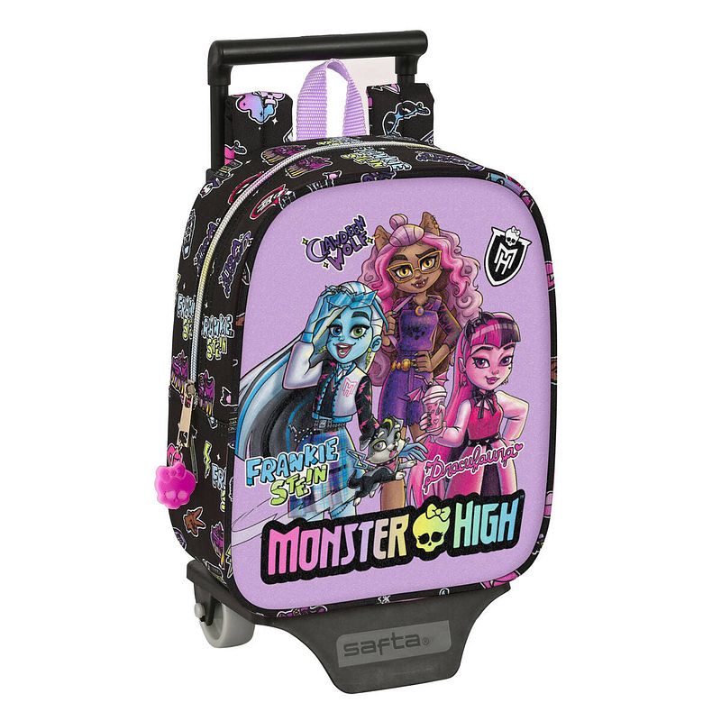 Foto van Schoolrugzak met wielen monster high creep zwart 22 x 27 x 10 cm