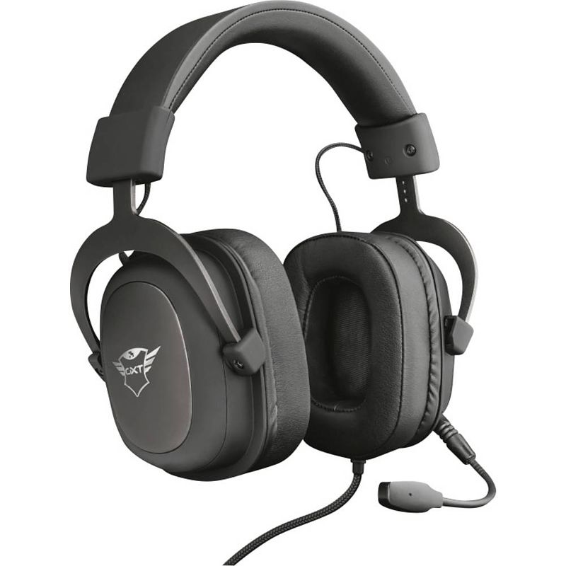 Foto van Trust gxt414 zamak premium over ear headset kabel gamen stereo zwart ruisonderdrukking (microfoon) volumeregeling, microfoon uitschakelbaar (mute)