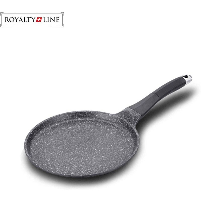 Foto van Royalty line marble coating pannenkoekenpan zwart- antibacterieel- duurzaam - 26 cm