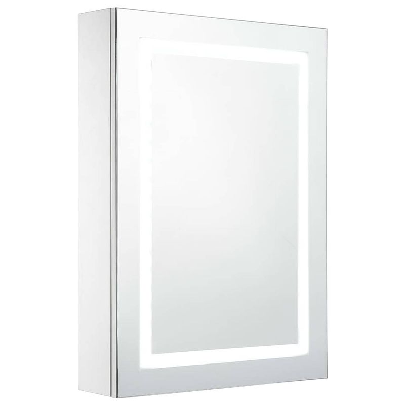 Foto van The living store led-wandspiegelkast - 50 x 13 x 70 cm - mdf - wit/zilver