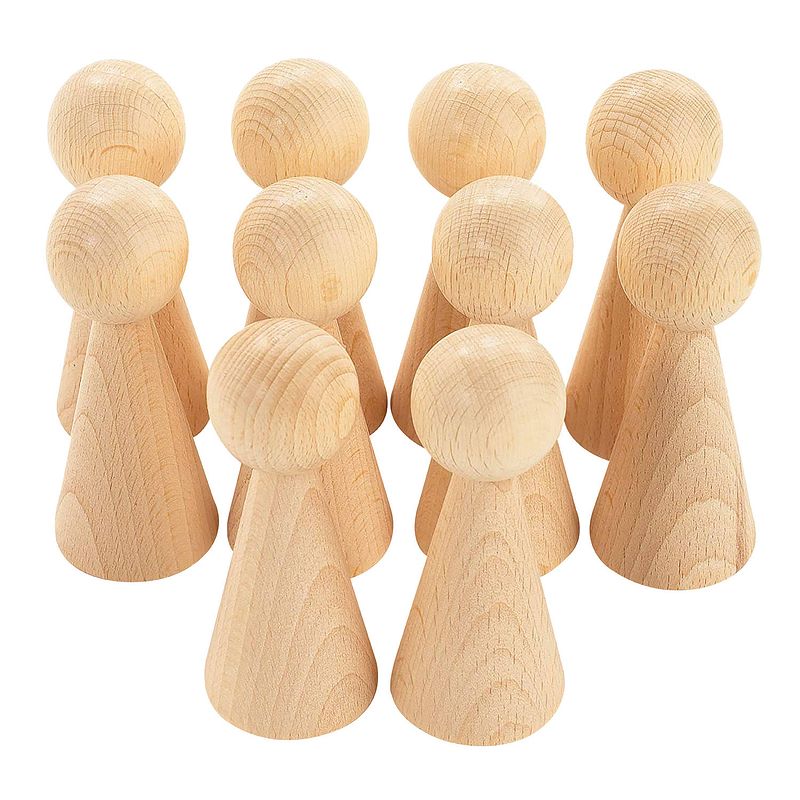 Foto van Tickit poppetjes blank hout 100 mm