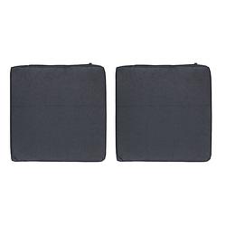 Foto van 2x stoelkussens voor binnen en buiten in de kleur zwart 40 x 40 cm tuinkussens voor buitenstoelen. - sierkussens