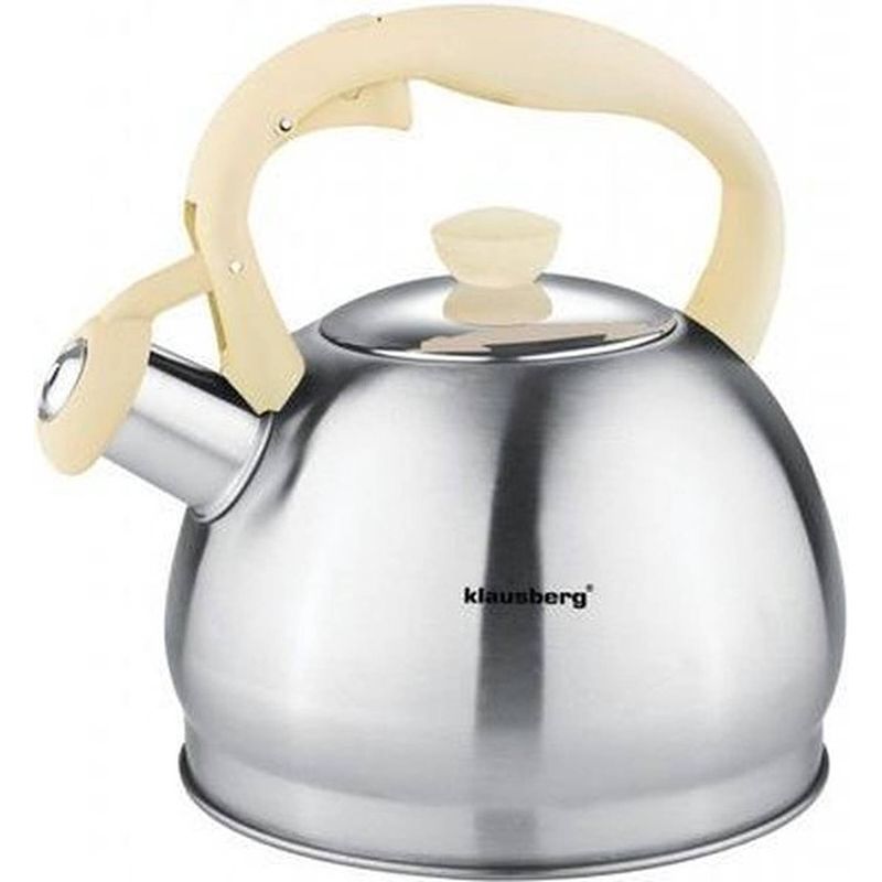 Foto van Klausberg 7043 fluitketel 1.8 liter - creme handvat