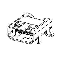 Foto van Molex 467652301 hdmi-connector bus aantal polen: 19 1 stuk(s) tape on full reel