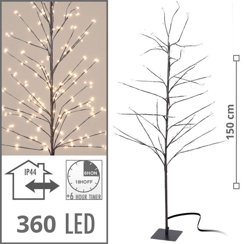 Foto van Lichtboom - lichttakken - led boom - kerstverlichting - lichttak - kerstversiering - kerst - 150 cm - 360 led's - war...