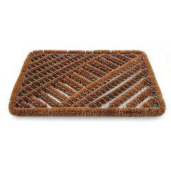 Foto van Bruine deurmatten/vloermatten staaldraad/kokos rechthoekig zware kwaliteit 40 x 60 cm - deurmatten