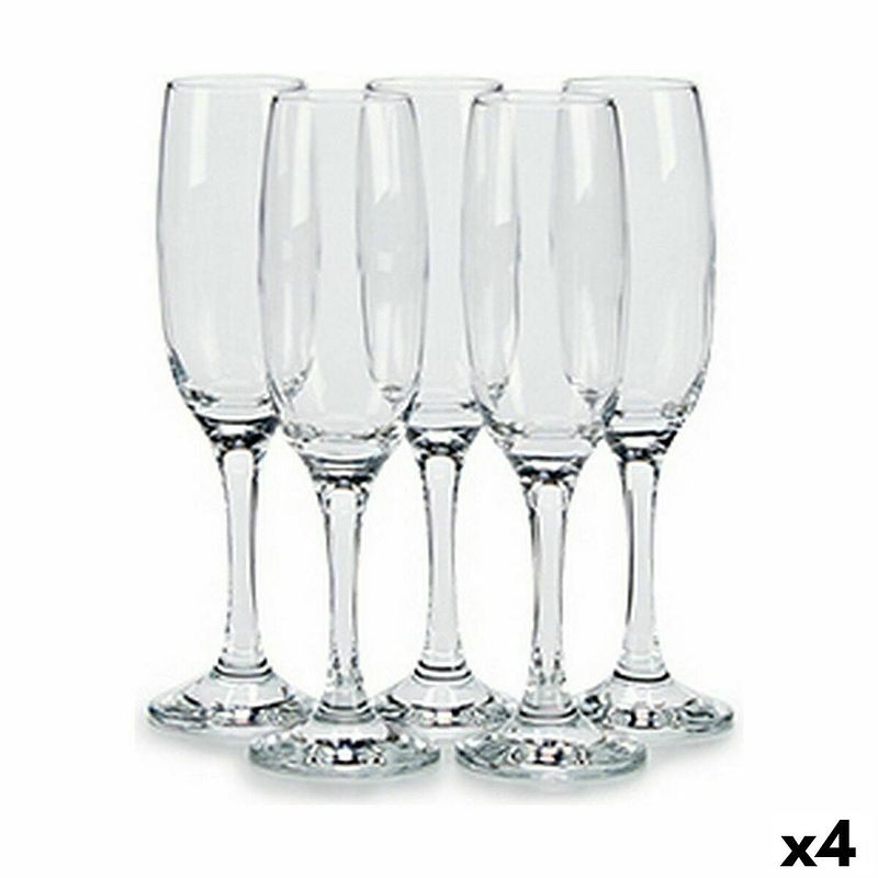 Foto van Set van bekers imperial champagne transparant glas 210 ml (4 stuks)