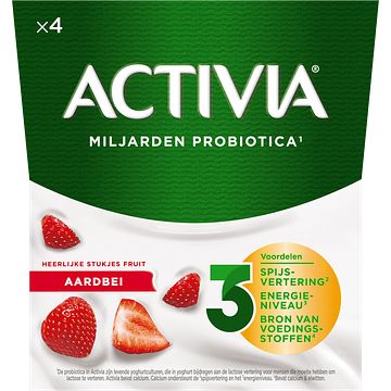 Foto van Activia yoghurt aardbei 4 x 125g bij jumbo