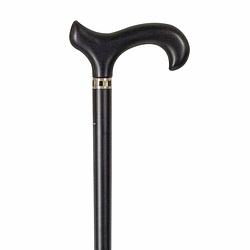 Foto van Classic canes houten wandelstok - beukenhout - zwart - art deco kraag - derby - voor heren en dames - lengte 92 cm