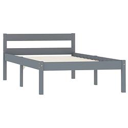 Foto van The living store bedframe grenenhout - 206x96x50 cm - grijs - matras 90x200 cm