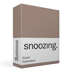 Foto van Snoozing - flanel - hoeslaken - 90/100x220 cm - taupe