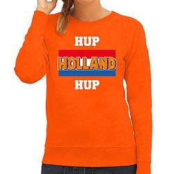 Foto van Oranje fan sweater / trui holland hup holland hup ek/ wk voor dames s - feesttruien