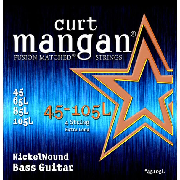 Foto van Curt mangan nickel wound 45-105 ex-long snarenset voor elektrische basgitaar