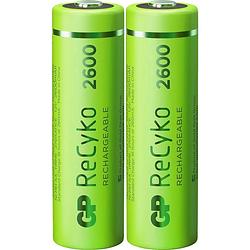 Foto van Gp recyko aa 2600mah 2 stuks oplaadbare nimh batterij