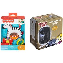 Foto van Babyset - 0-5 jaar - grijpspeelgoed & kinderspel - zebra & woezel en pip verstoppertje spelen