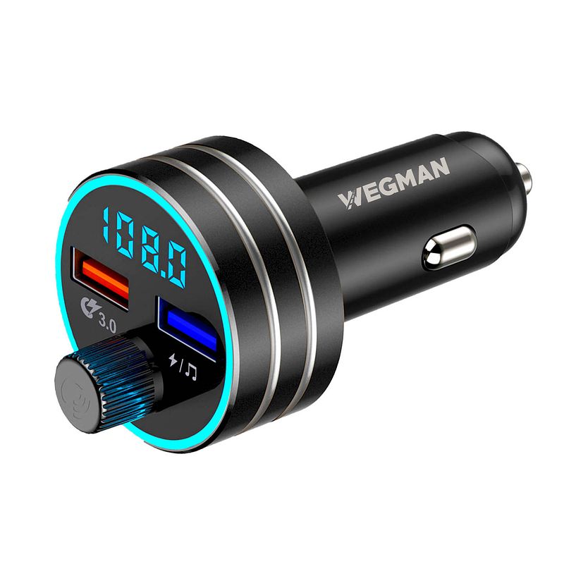 Foto van Bluetooth fm transmitter - carkit - zwart