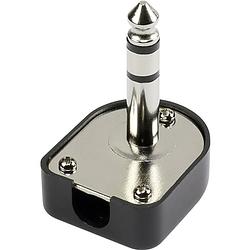 Foto van Tru components 595208 jackplug 6.35 mm stekker, haaks aantal polen: 3 stereo zwart 1 stuk(s)