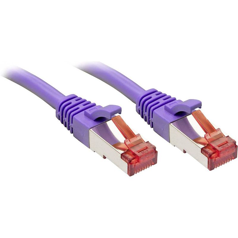 Foto van Lindy 47824 rj45 netwerkkabel, patchkabel cat 6 s/ftp 2.00 m violet snagless 1 stuk(s)