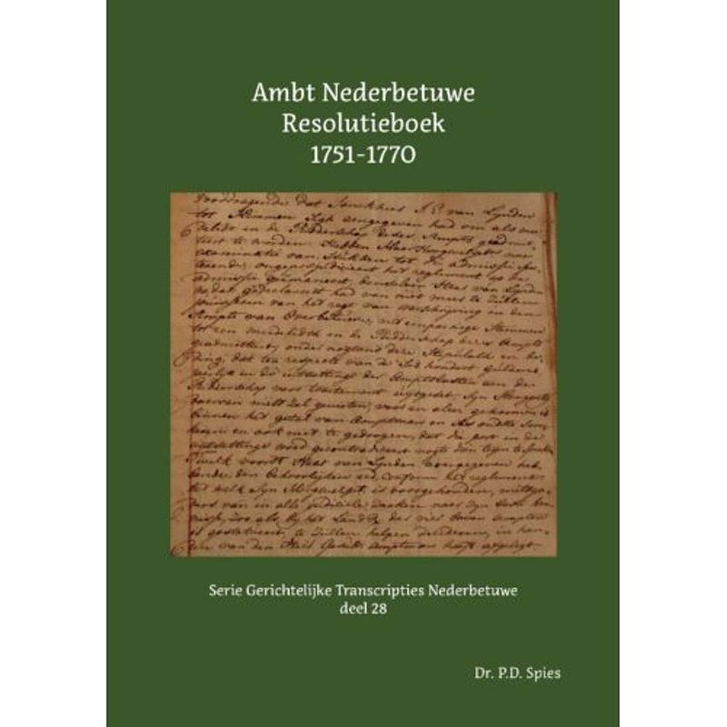 Foto van Ambt nederbetuwe resolutieboek 1751-1770 - serie