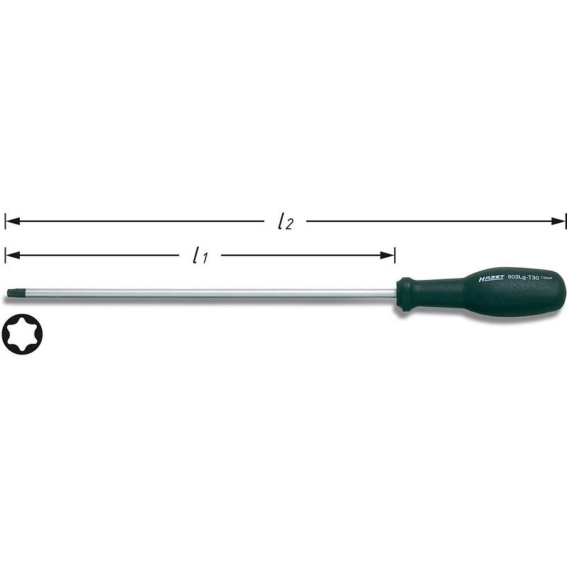 Foto van Hazet hazet werkplaats torx-schroevendraaier grootte t 20 koplengte: 250 mm