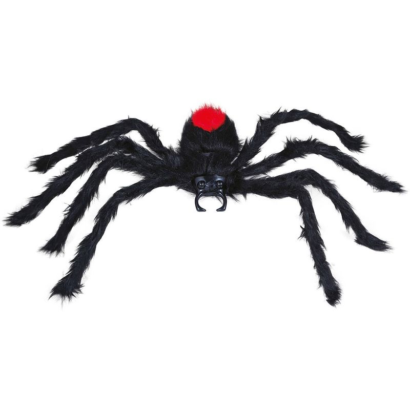 Foto van Fiestas horror spin groot - halloween decoratie/versiering - zwart - 60 cm - feestdecoratievoorwerp