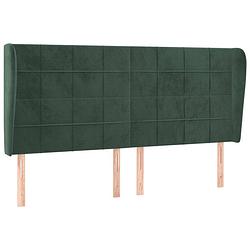 Foto van Vidaxl hoofdbord met randen 203x23x118/128 cm fluweel donkergroen