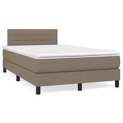 Foto van The living store boxspringbed - comfort - bed - 203 x 120 x 78/88 cm - taupe - pocketvering matras - middelharde