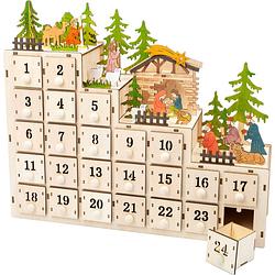 Foto van Small foot adventskalender christmas manger hout 38 cm 24-delig