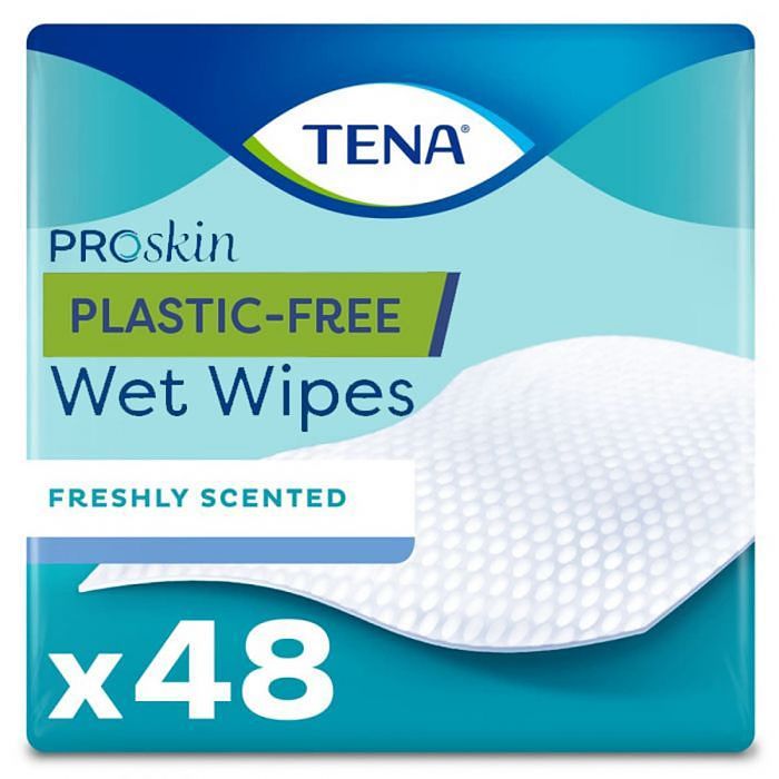 Foto van Tena proskin plastic free wet wipes