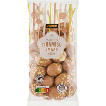 Foto van 3 voor € 5,00 | jumbo paaseitjes tiramisu smaak vulling wit 200g aanbieding bij jumbo