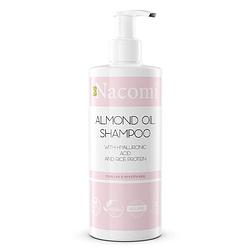 Foto van Nacomi almond oil shampoo hyaluronic en rice protein 250ml.