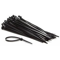 Foto van Perel kabelbinders 200 x 4,6 mm - 100 stuks - extra sterk - tierips - tiewraps - zwart