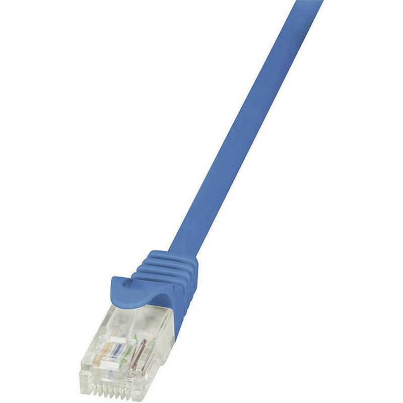 Foto van Logilink cp1056u rj45 netwerkkabel, patchkabel cat 5e u/utp 2.00 m blauw snagless 1 stuk(s)