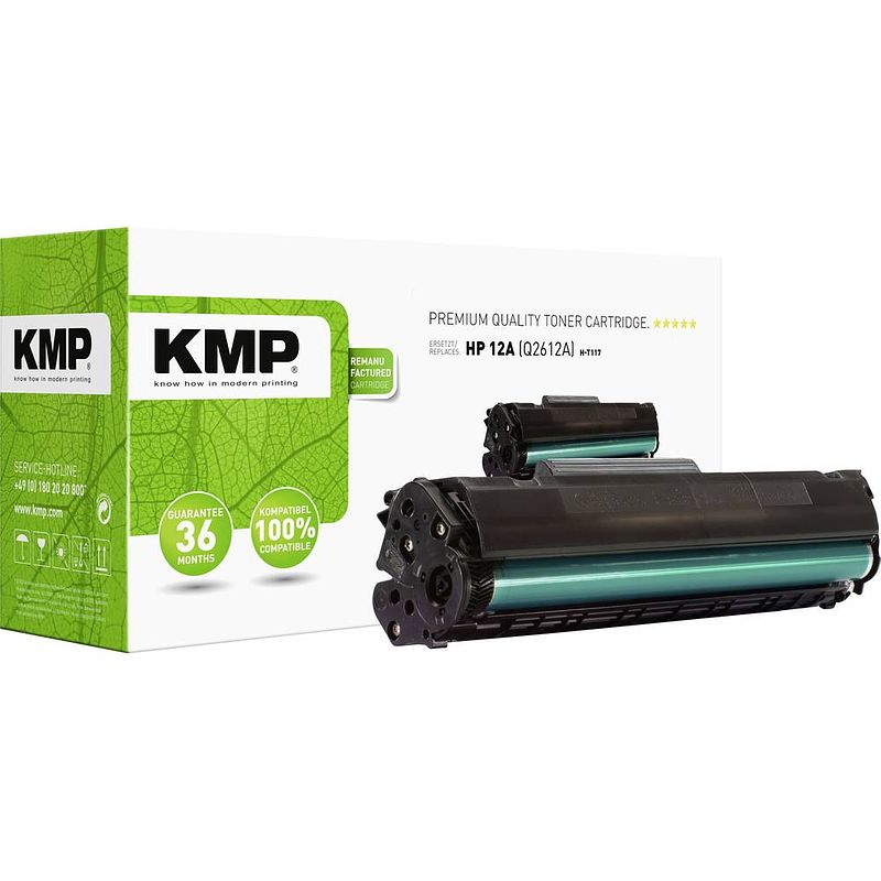 Foto van Kmp toner vervangt hp 12a compatibel zwart 4000 bladzijden h-t117