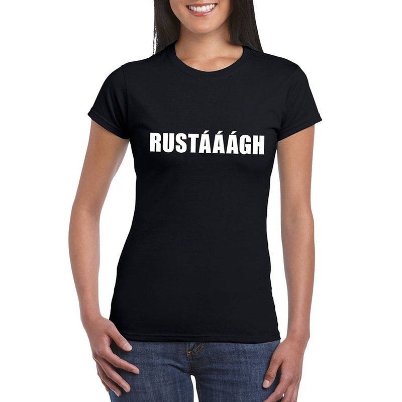 Foto van Rustaaagh fun t-shirt zwart voor dames xs - feestshirts