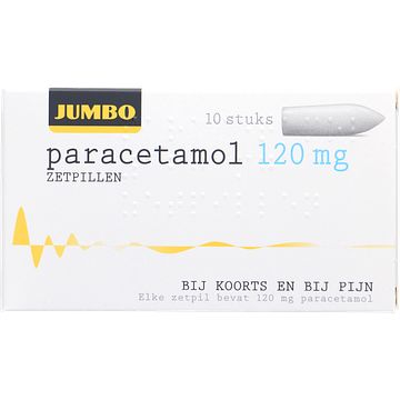 Foto van Jumbo paracetamol 120mg zetp 10st