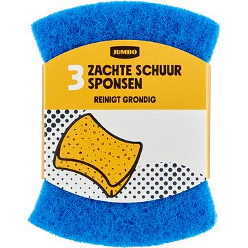 Foto van Jumbo zachte schuursponsen 3 stuks