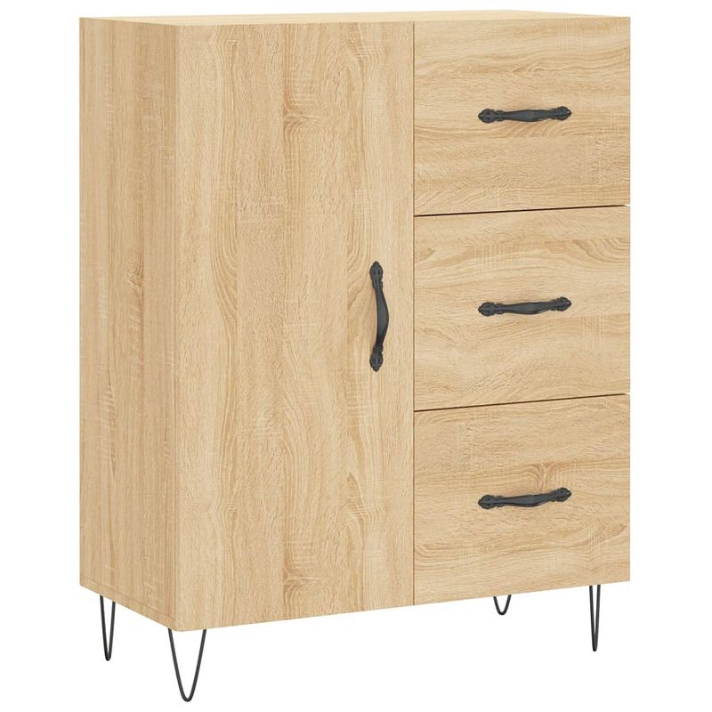 Foto van Vidaxl dressoir 69,5x34x90 cm bewerkt hout sonoma eikenkleurig