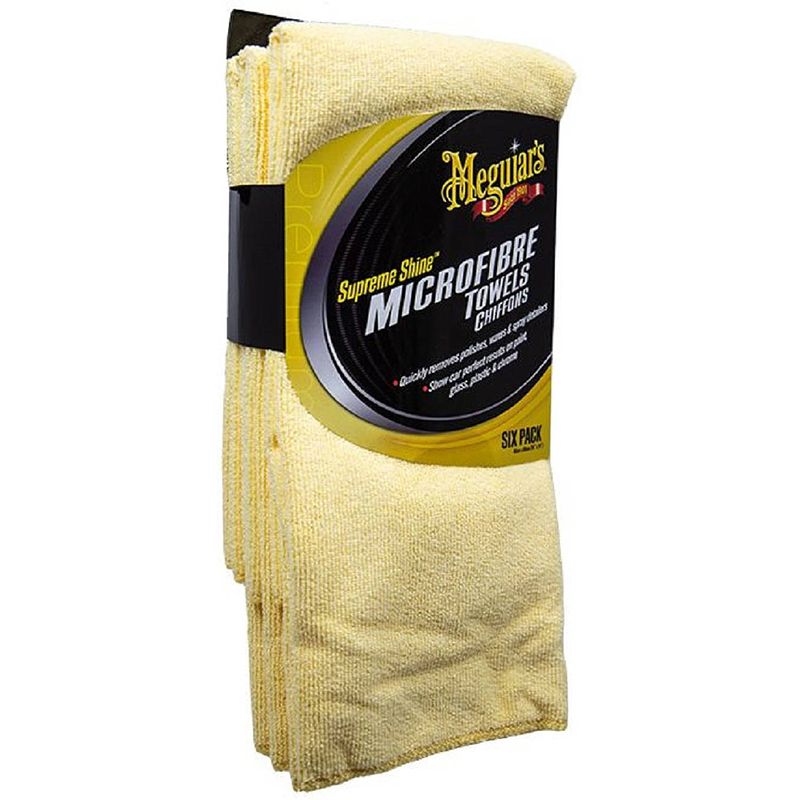 Foto van Meguiars poetsdoekenset 40 x 60 cm microfiber geel 6 stuks